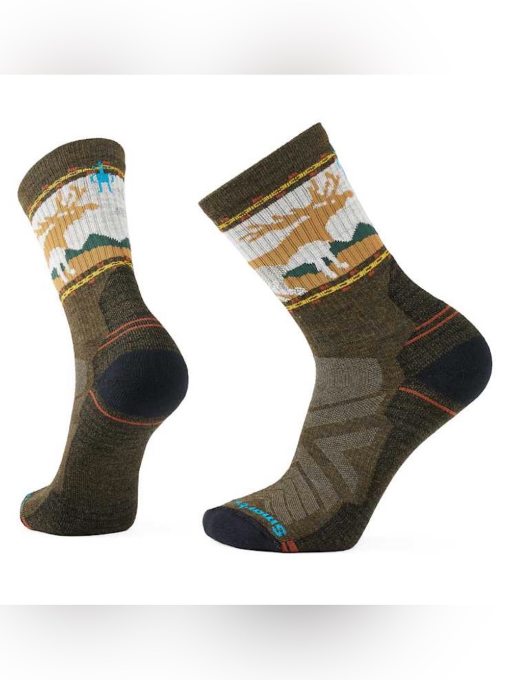 NWT- Smartwool Hike Light Cushion Mountain Moose Crew Socks